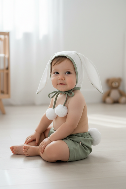 Easter Bunny Bonnet and Bloomer : SAGE : Infant : Baby Boy