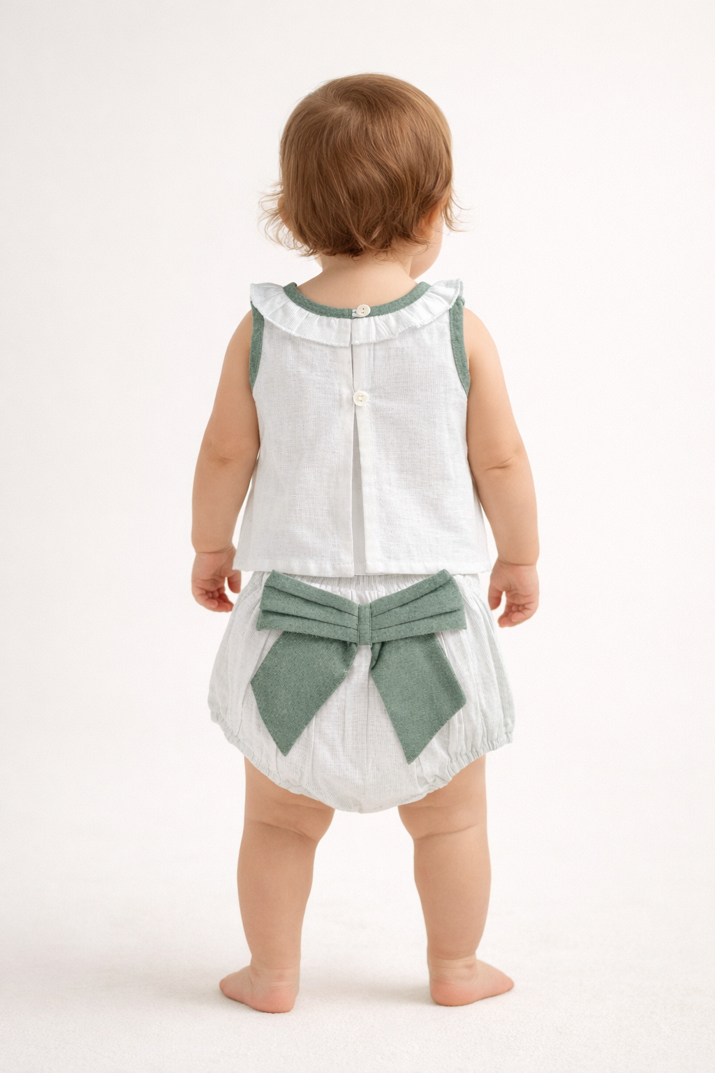 Top And Bow Bloomer Set : SAGE : Infant : Baby Girl : New Born