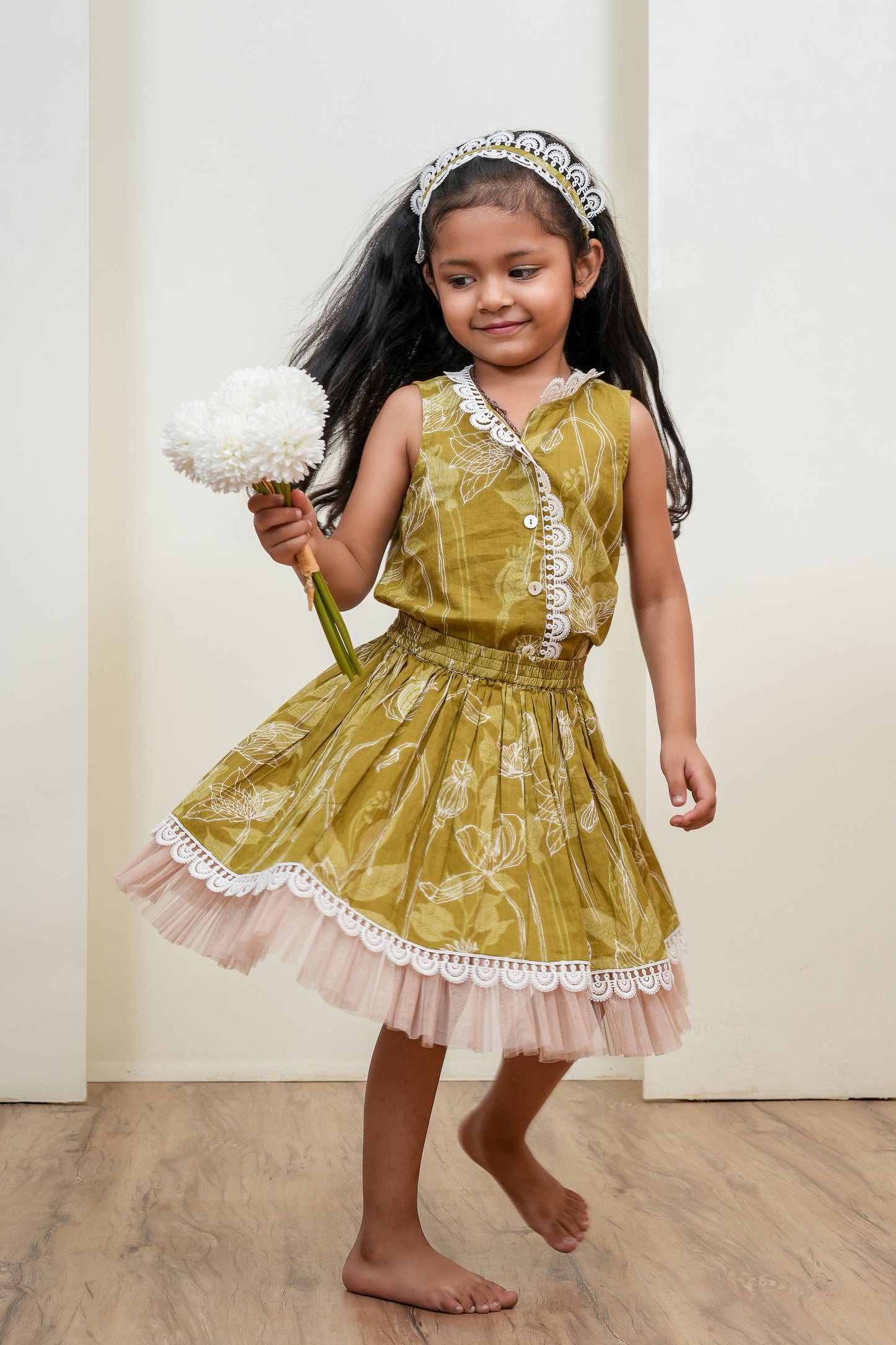 Kate Full Skirt & Top Set : GREEN : Infant : Toddler : Tween