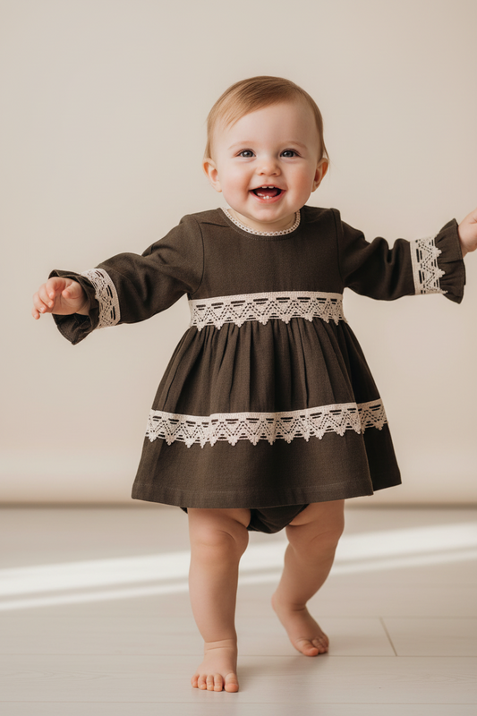 Olive Green Full Sleeves Dress