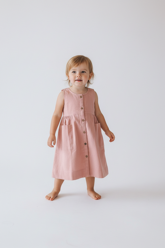 Blush Shift Dress With Pocket Detail