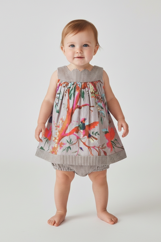 Printed Sweetheart Neckline Dress