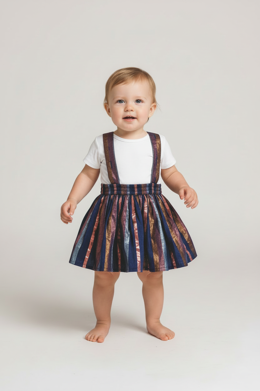 Navy Lurex Diaper Overall — Festive Baby Bloomer Overall | 0-18 Months