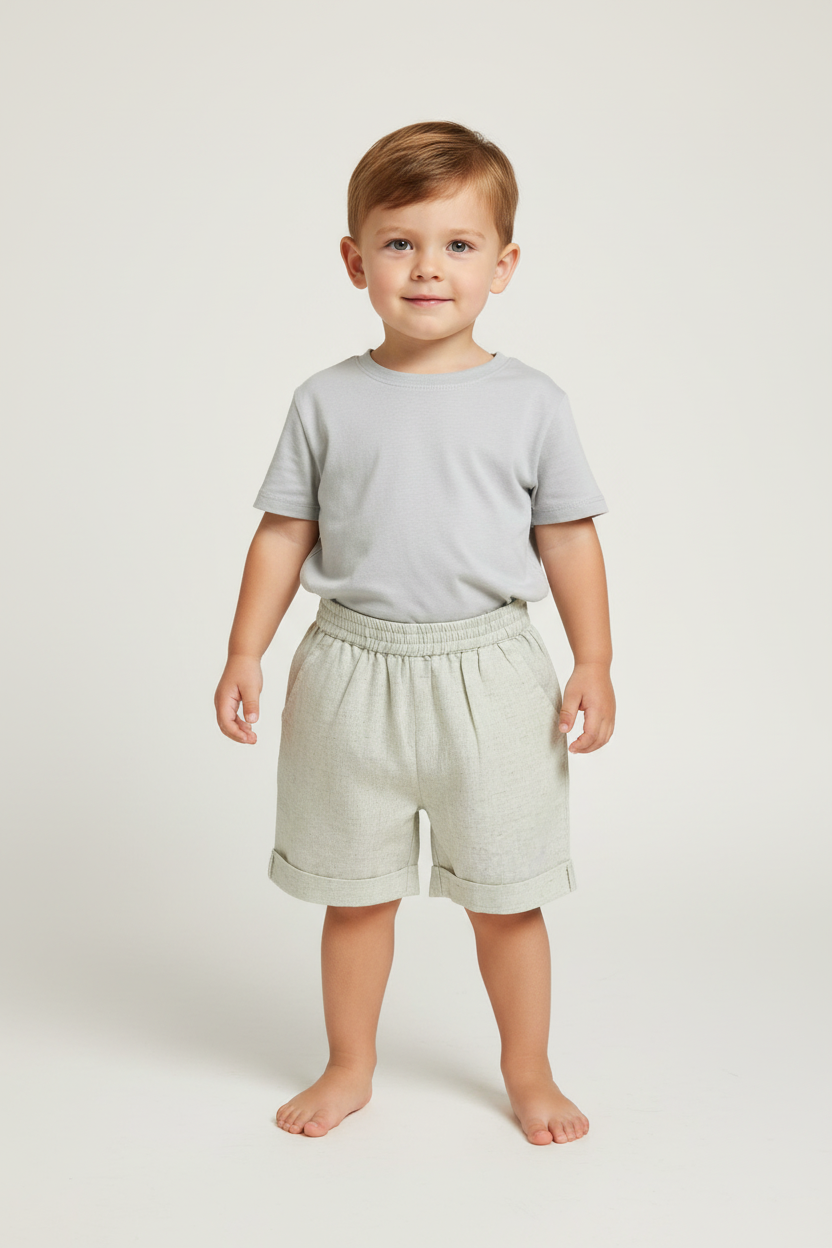 Natural Color Boys Shorts — Cotton Kids Shorts | 0-13 Years