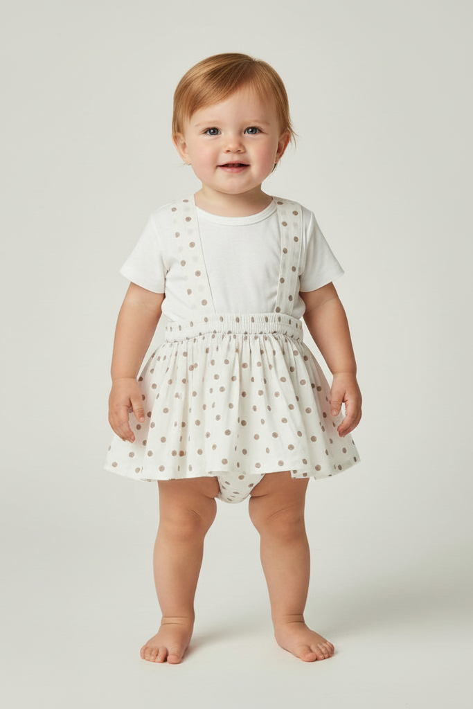 Brown Polka Dot Print Skort