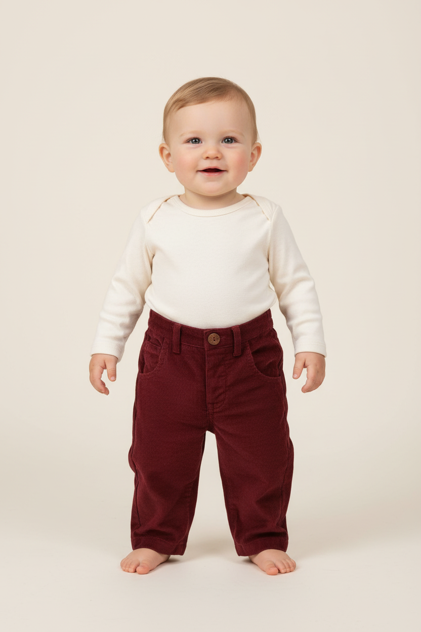 Maroon Corduroy Boys Pants — Cotton Kids Pants | 0-13 Years
