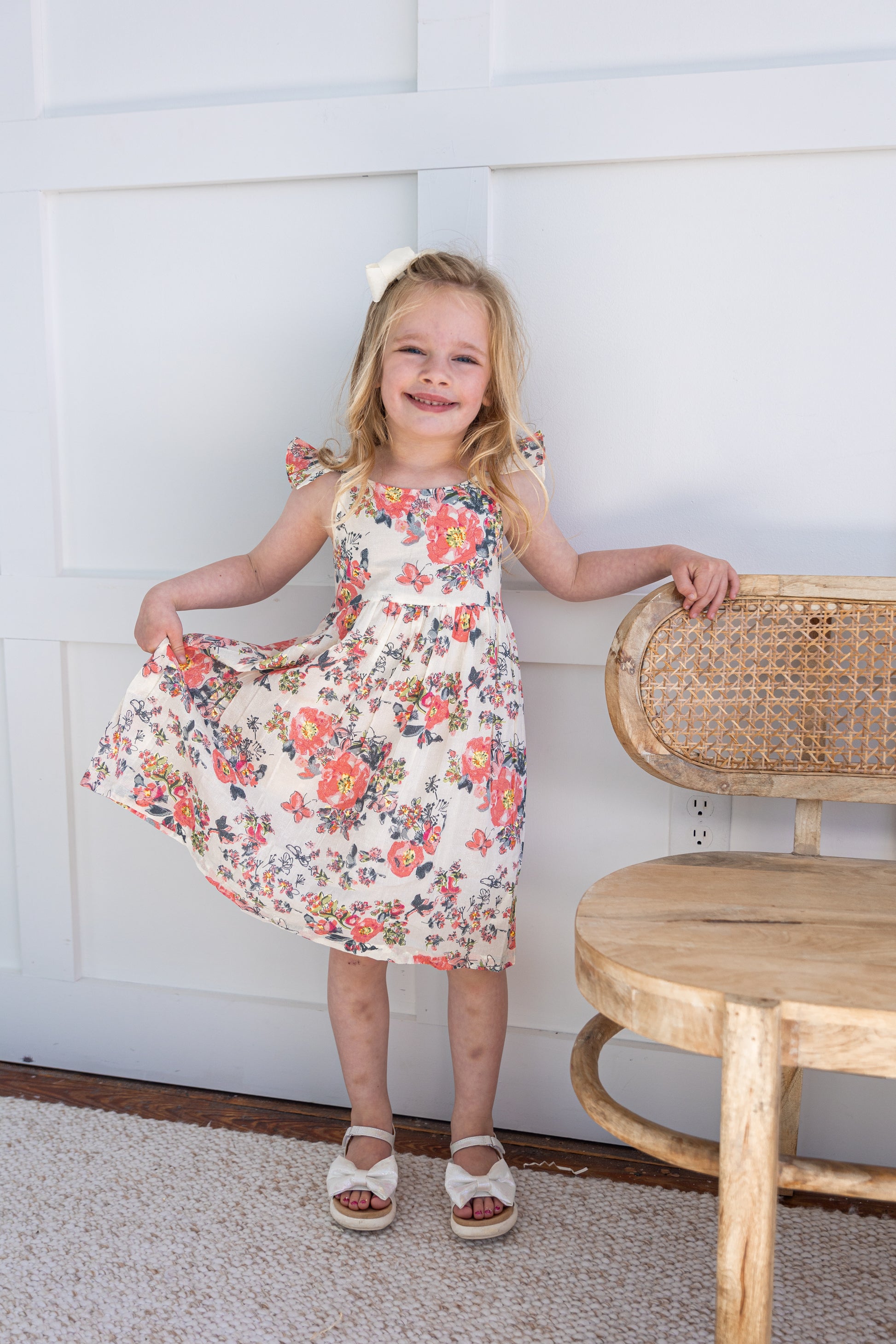 pink floral baby dress Mayoral-Baby Girls Floral Organza Dress Set