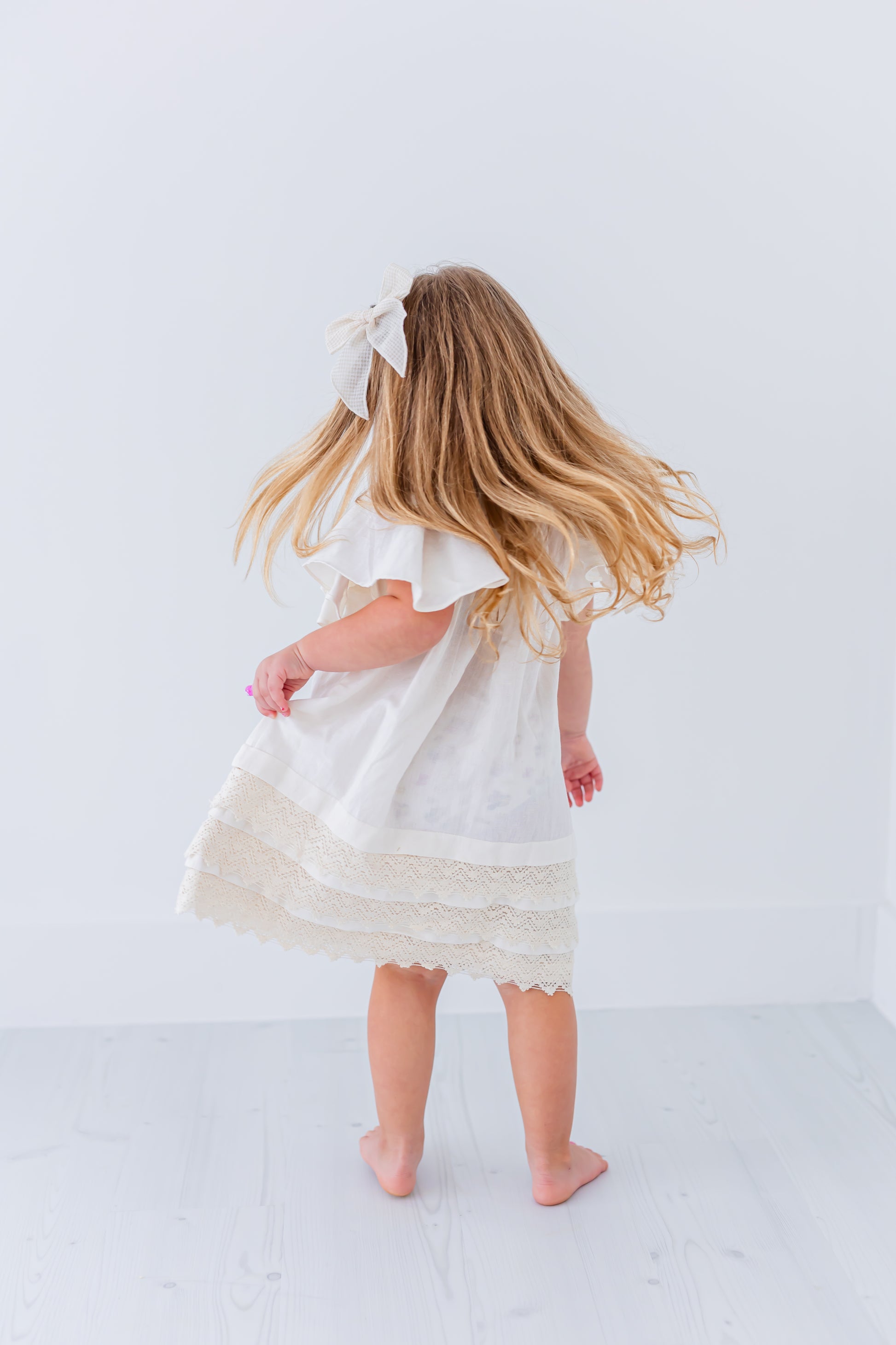 Frock Off White Infant Clothes Off-White Sleeve And Neck Gathered Dress Cotton Girls Dress Frock Off White Infant Clothes Off-White Sleeve And Neck Gathered Dress Cotton Girls Dress