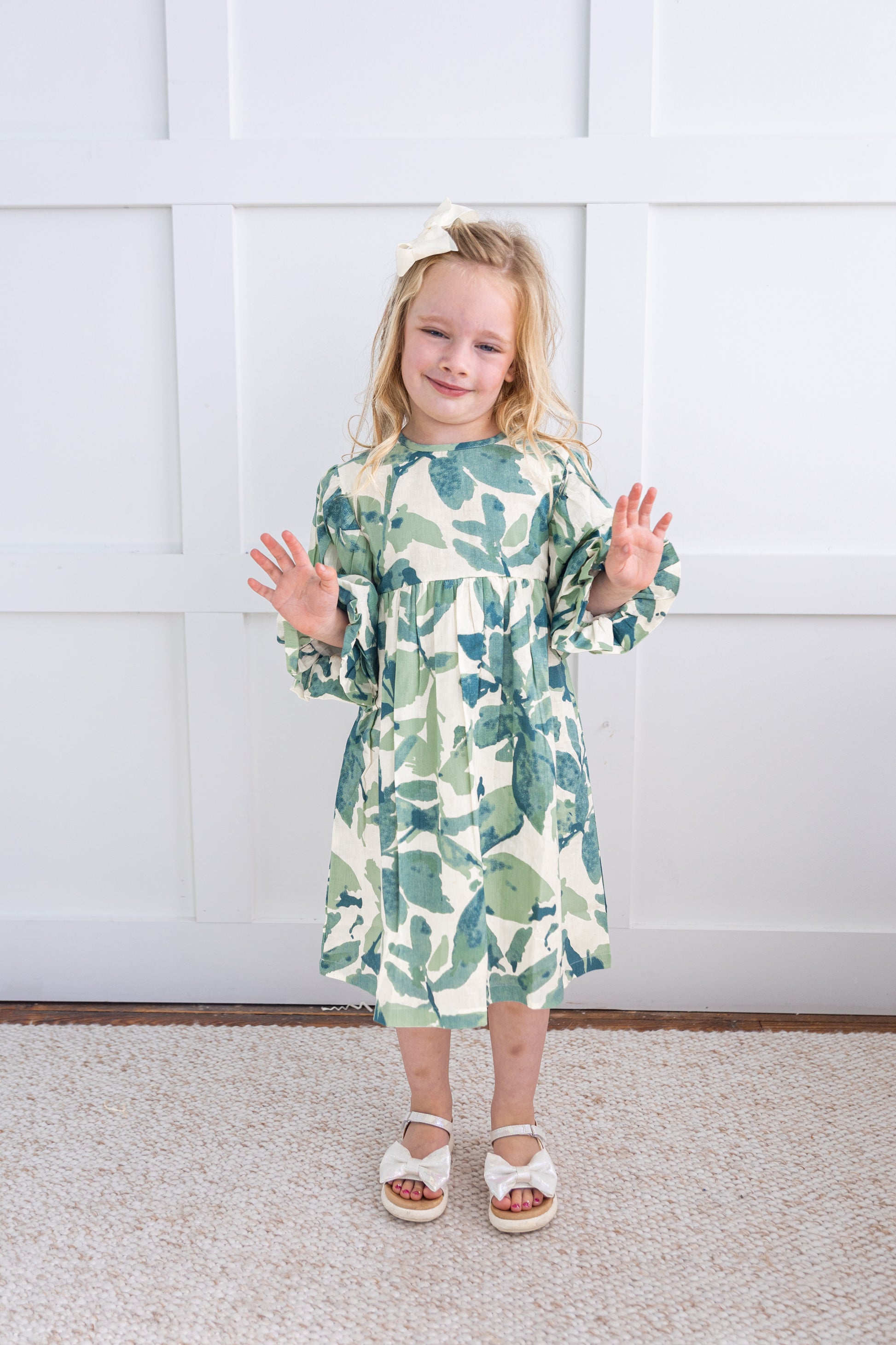 sage green toddler dress Sage Green Embroidered Flower Girl Dress Joy Wedding Store