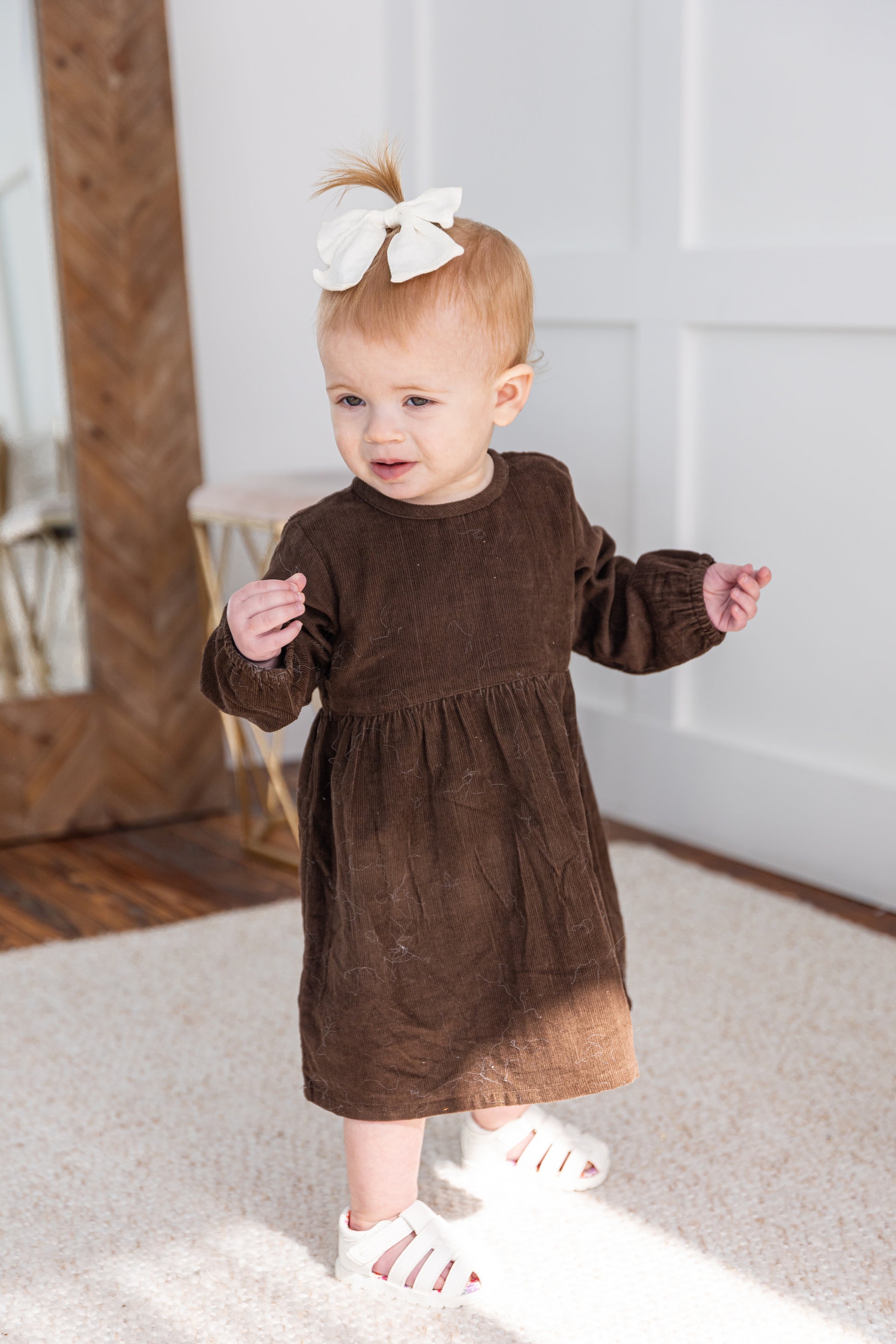 brown corduroy dress toddler Baby Corduroy Dress - Russet