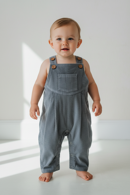 Grey Corduroy Jumpsuit - Gender Neutral