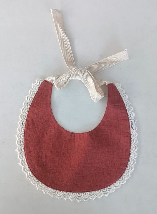Reversible Wine Solid Color & Floral Printed Baby Bib