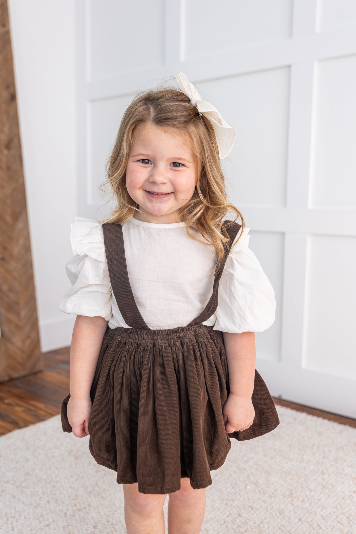 Chocolate Brown Corduroy Skort & Top Set