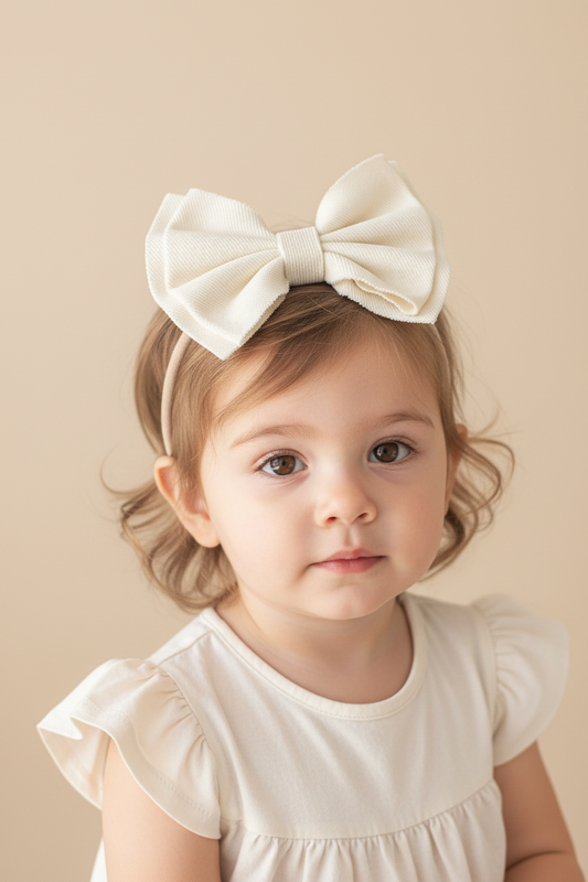Corduroy Solid Color Bow Head Band Set 4Pcs