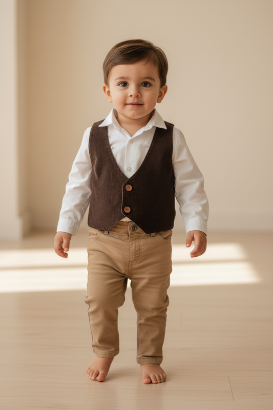 Solid Color Corduroy Waistcoat