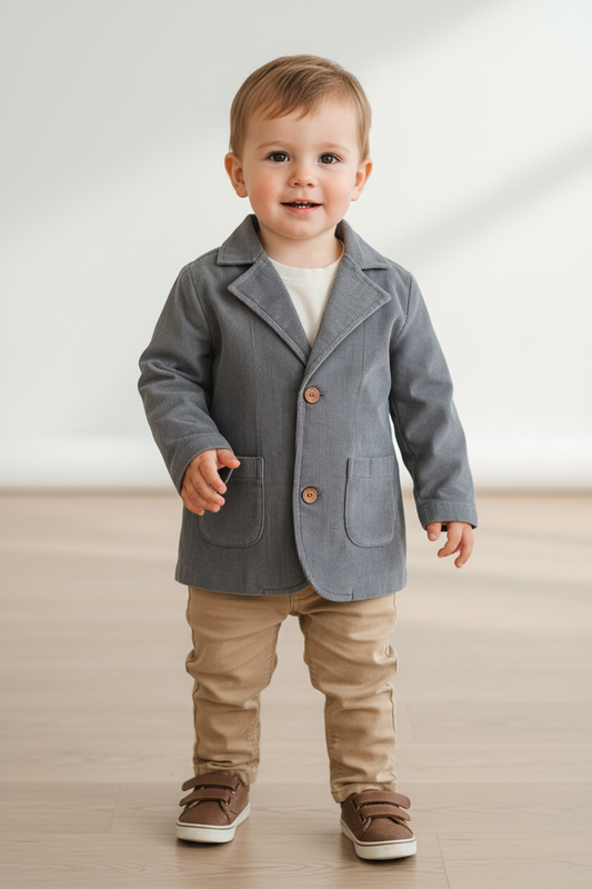 Grey Corduroy Blazer - Unisex