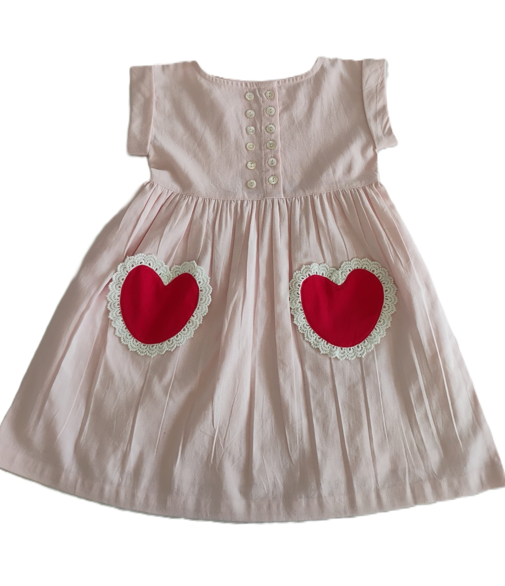 Amore Heart Dress Soft Pink Cotton Girls Dress | Infant to Tween 0-13 Years Amore Heart Dress Soft Pink Cotton Girls Dress | Infant to Tween 0-13 Years