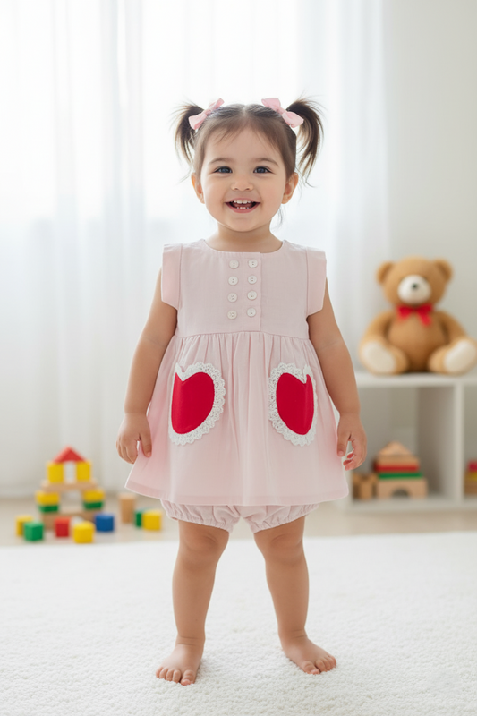 Amore Heart Dress : SOFT PINK : Infant : Toddler : Tween