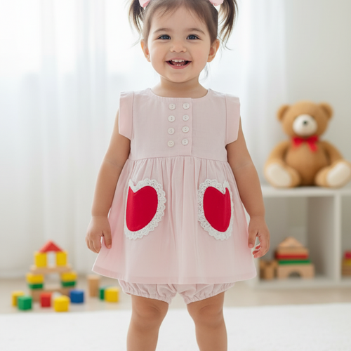 Amore Heart Dress : SOFT PINK : Infant : Toddler : Tween