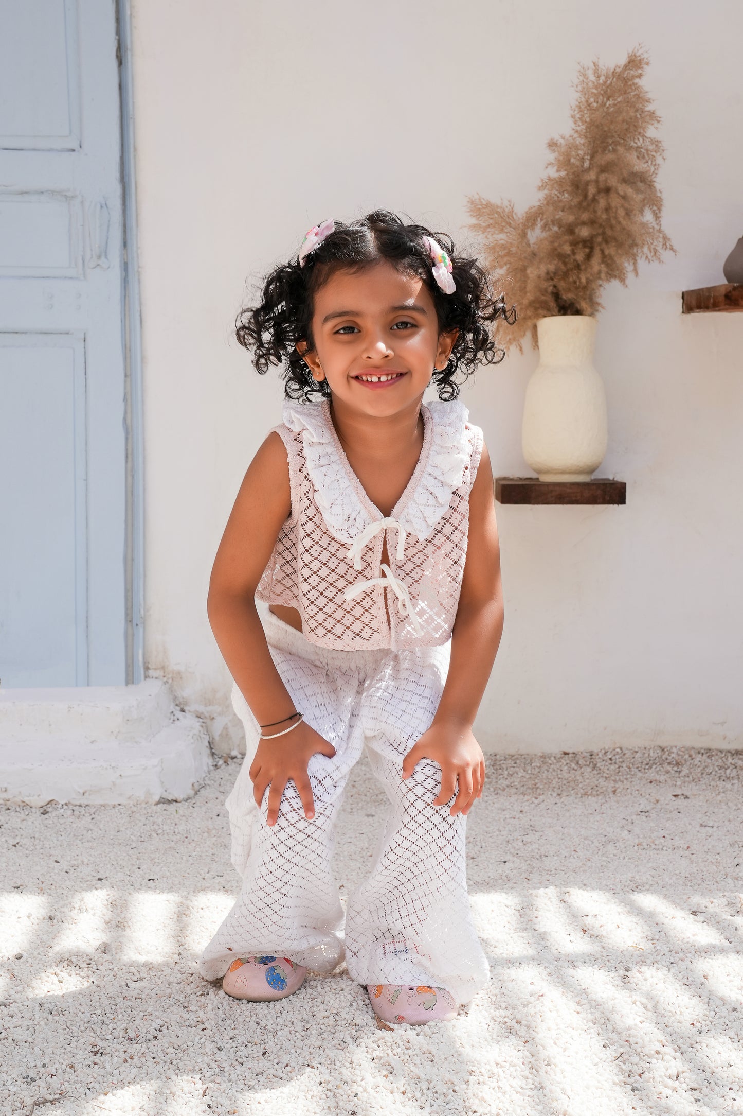 Beach Vest and Pants Set Pastel Pink — Cotton Girls Co-Ord | Infant to Tween 0-13 Years
