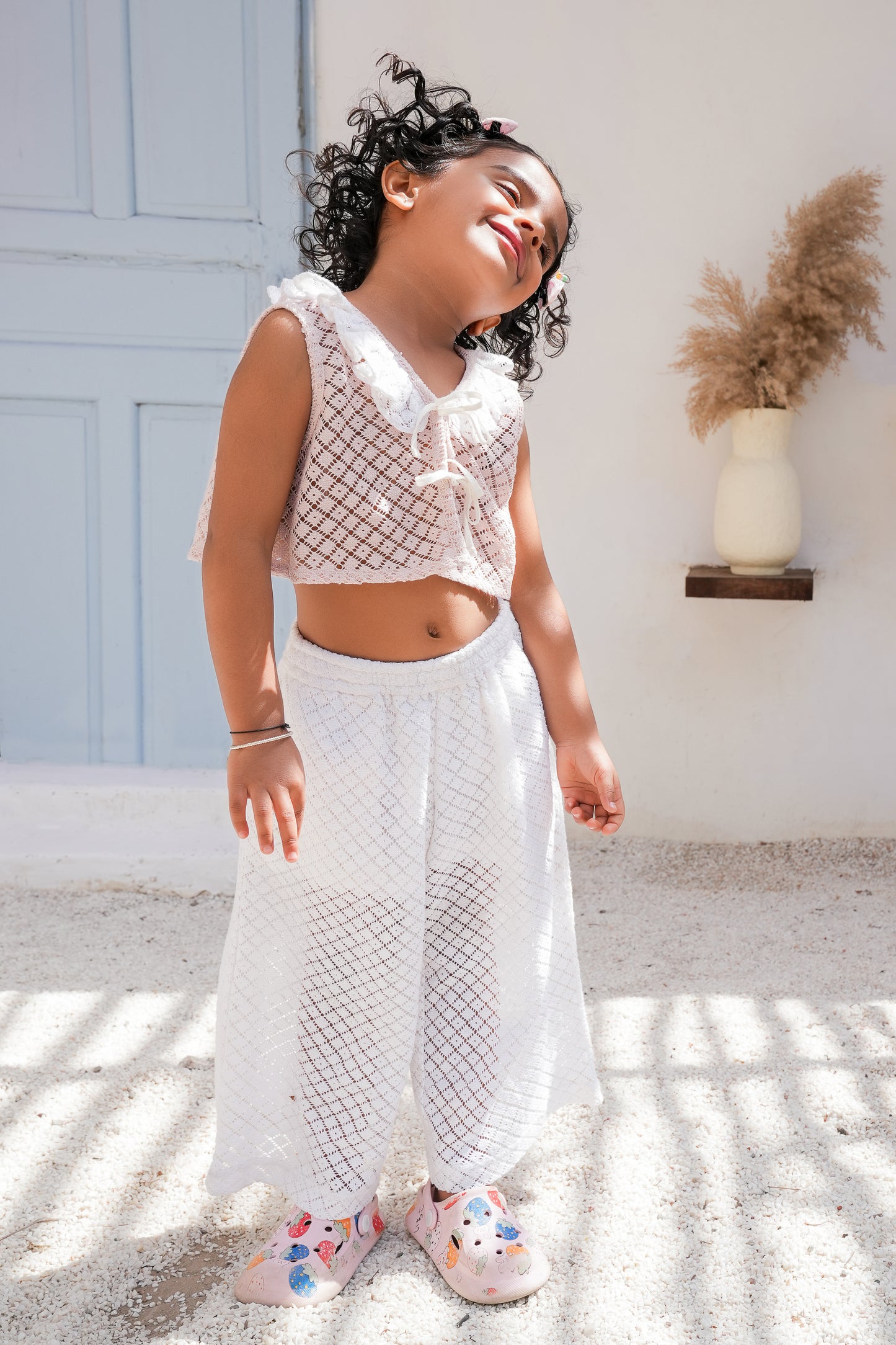 Beach Vest and Pants Set Pastel Pink — Cotton Girls Co-Ord | Infant to Tween 0-13 Years