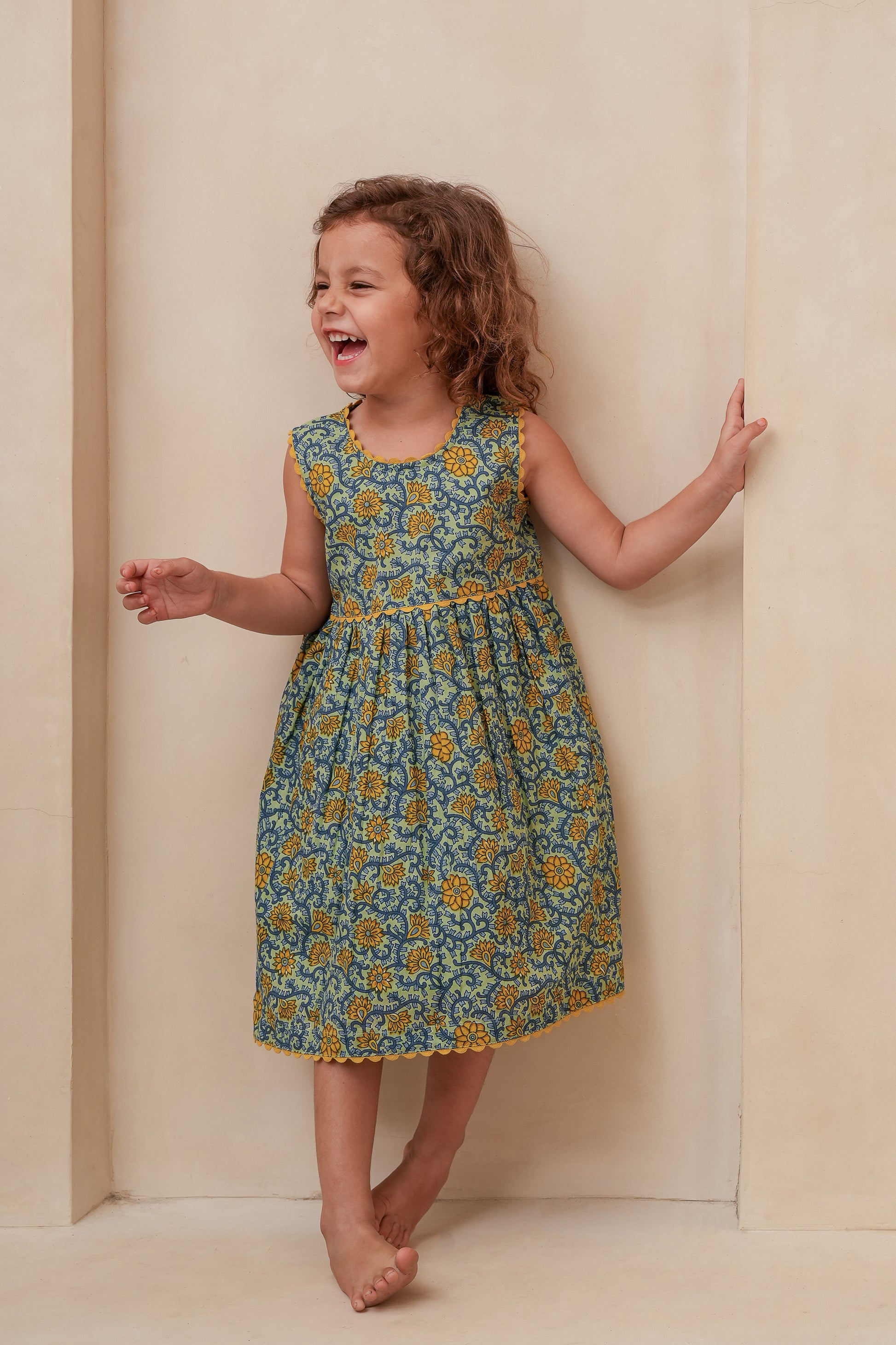 Victoria Dress Blue — Cotton Girls Dress