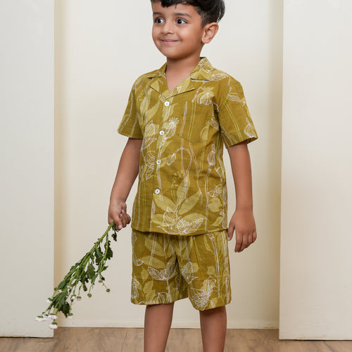 Short and Shirt Gender Neutral Set : GREEN : Infant : Toddlers : Tweens