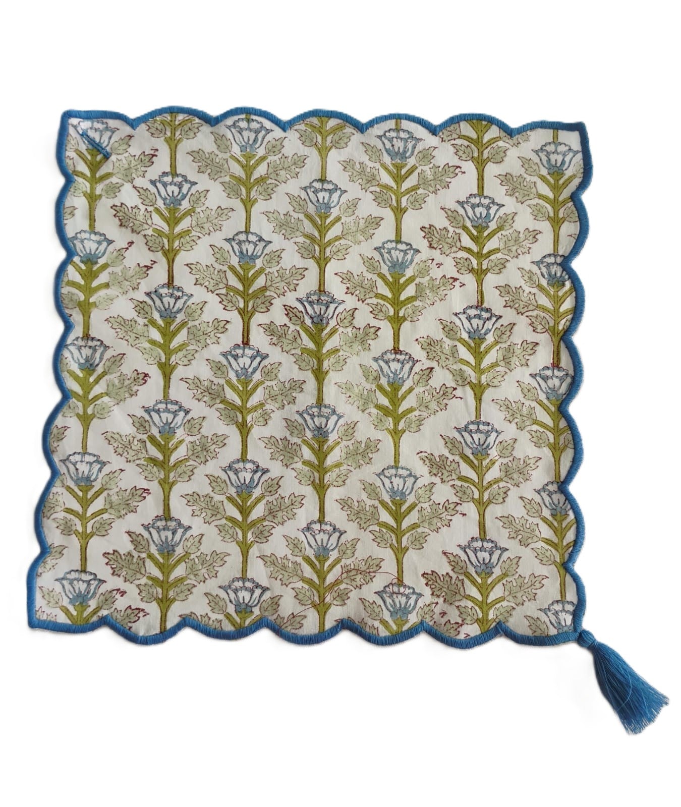 Handkerchief Blue Floral Print — Cotton Handkerchief | One Size