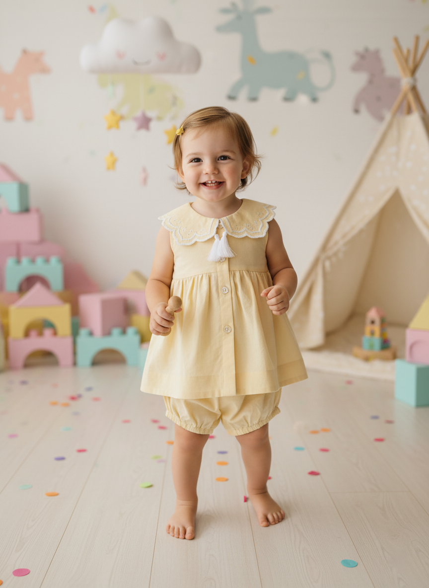 Royal Arches Dress Butter Yellow — Cotton Girls Dress Royal Arches Dress Butter Yellow — Cotton Girls Dress