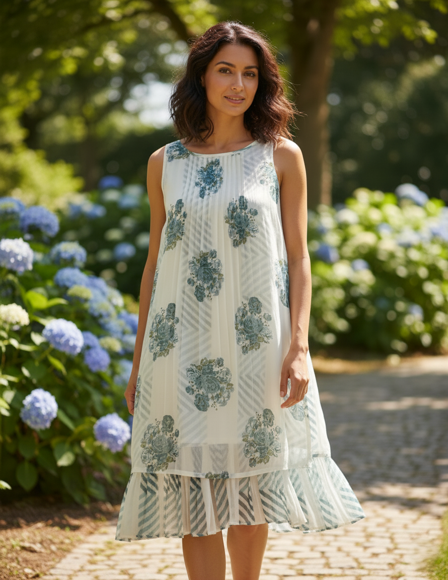 Lana Dress Powder Blue — Cotton Girls and Women Dress | 0-13 Years and Women