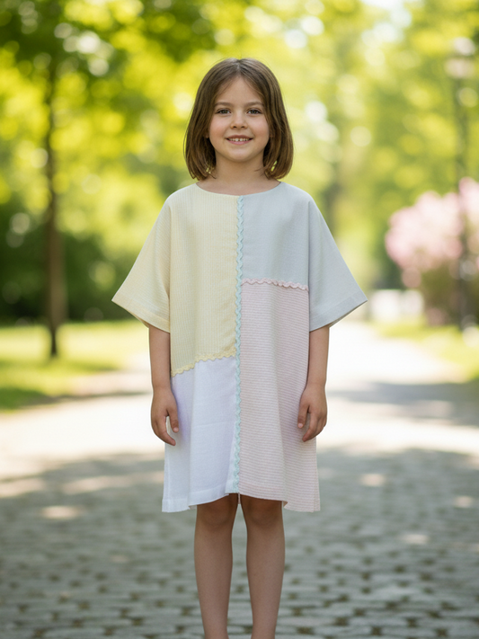 Katrina Kaftan Dress Multi-Coloured — Cotton Girls Dress | Infant to Tween 0-13 Years