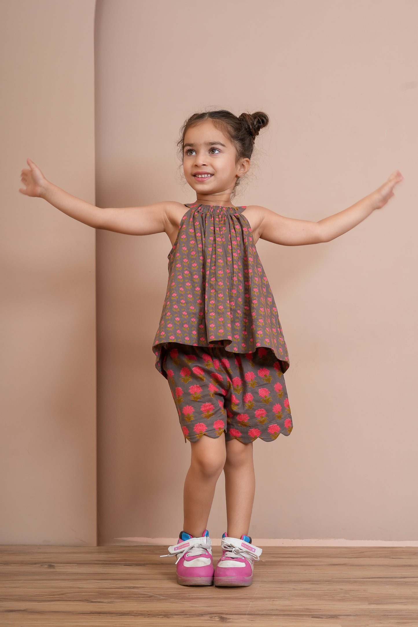 Halter Top and Shorts Set Earthy Brown — Cotton Girls Co-Ord | Infant to Tween 0-13 Years