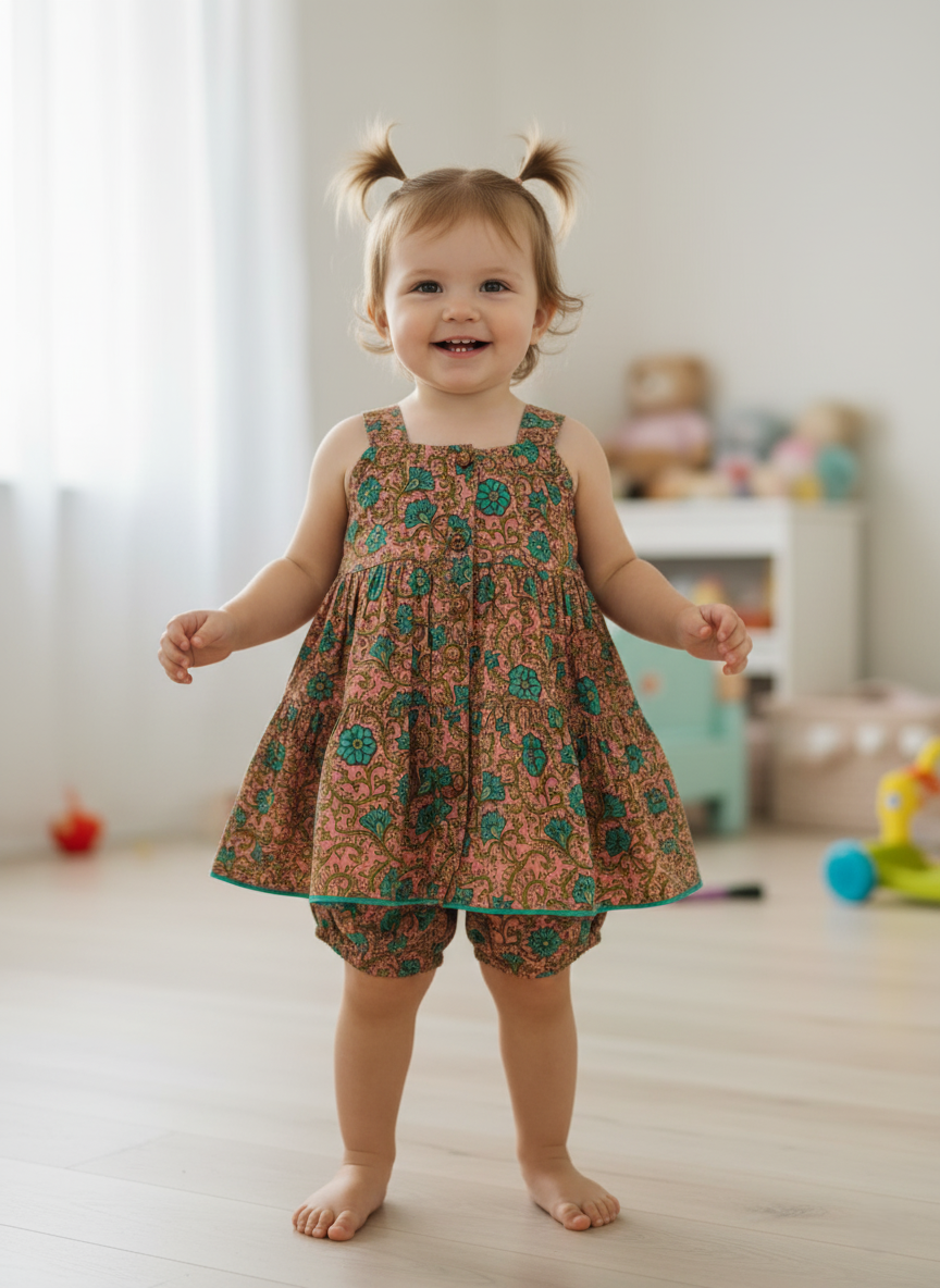 Inara Dress Pastel Pink — Cotton Girls Dress | Infant to Tween 0-13 Years