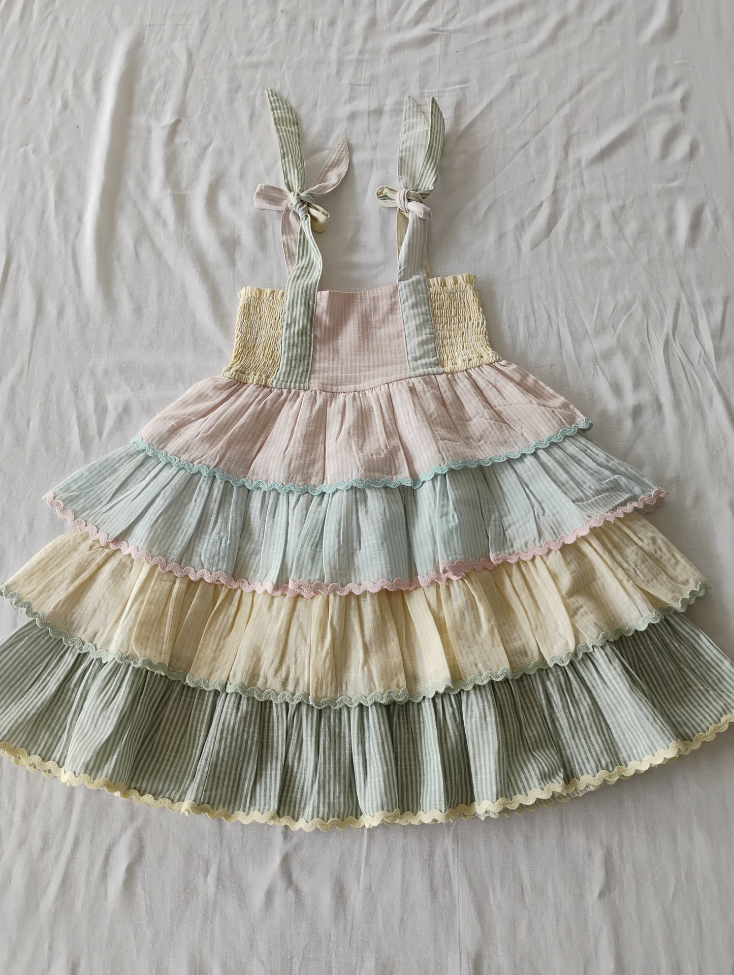 Sidney Layered Swing Dress Multi Coloured — Cotton Girls Dress | Infant to Tween 0-13 Years