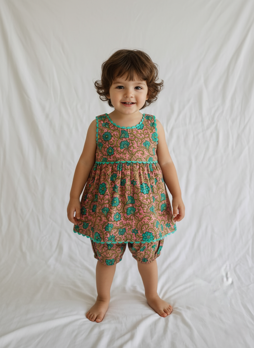 Sara Dress Pastel Pink — Cotton Girls Dress | Infant to Tween 0-13 Years