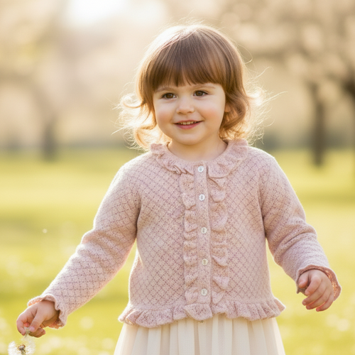 Ella Cardigan Dusty Rose — Cotton Kids Cardigan | Infant to Tween 0-13 Years