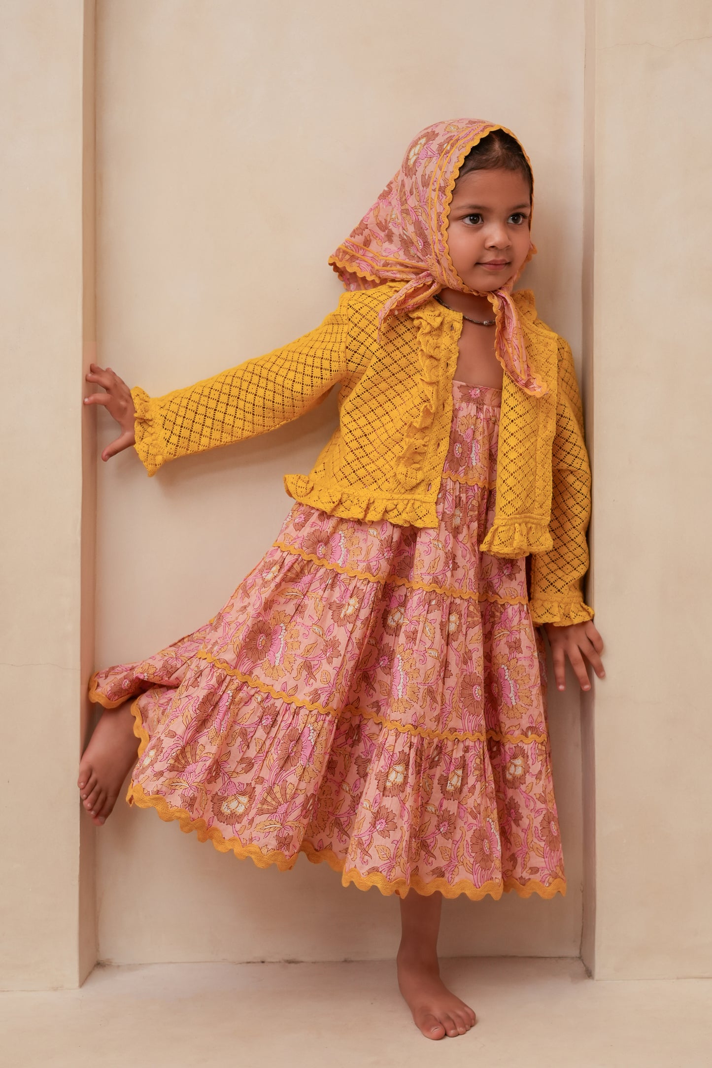Ella Cardigan Mustard — Cotton Kids Cardigan | Infant to Tween 0-13 Years