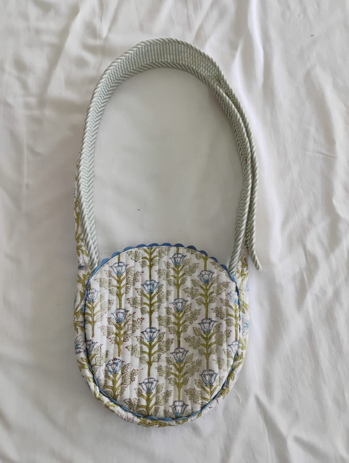 Quilted Round Sling Bag Blue — Kids Accessory | One Size
