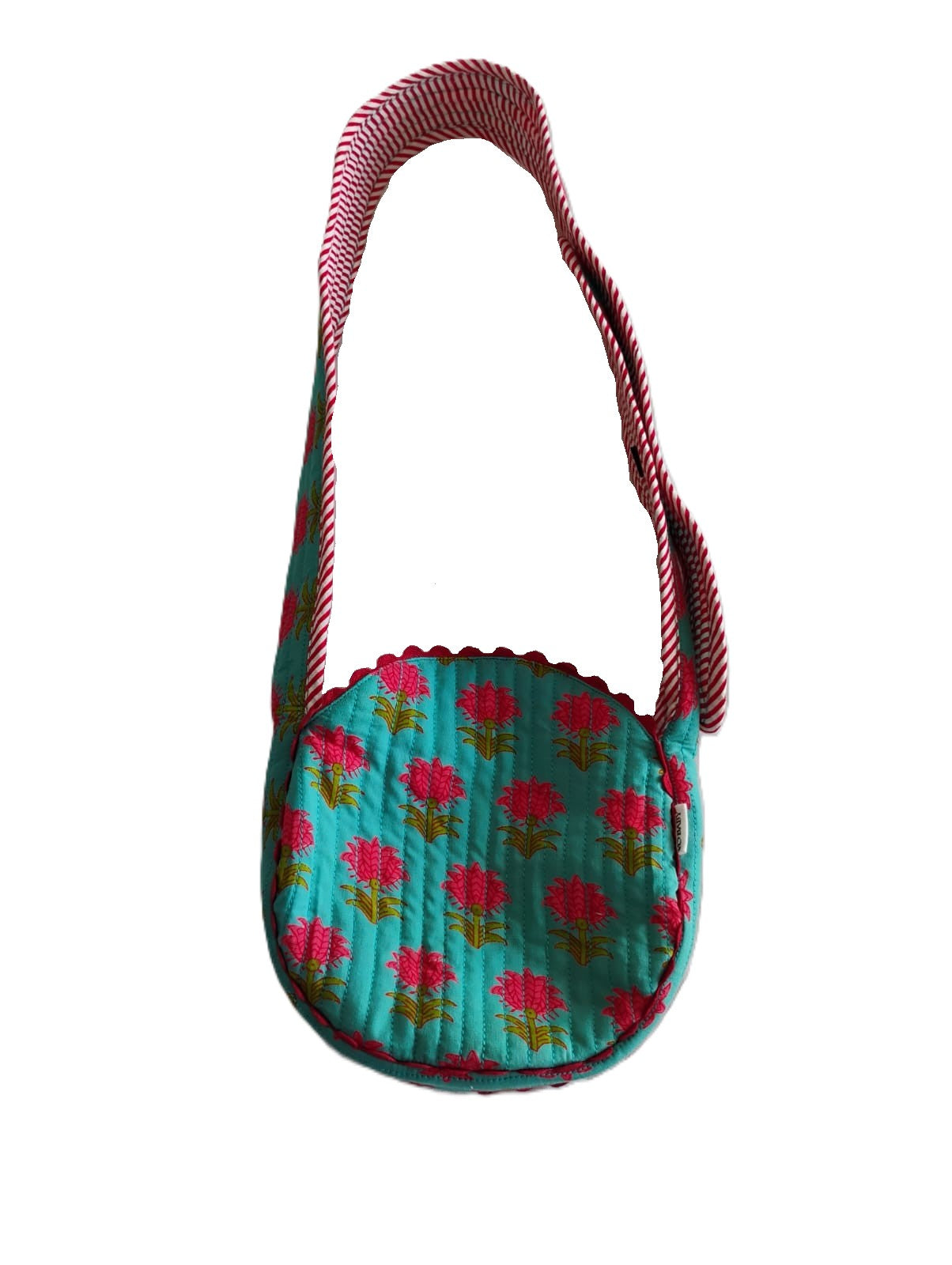 Quilted Round Sling Bag Turquoise — Kids Accessory | One Size