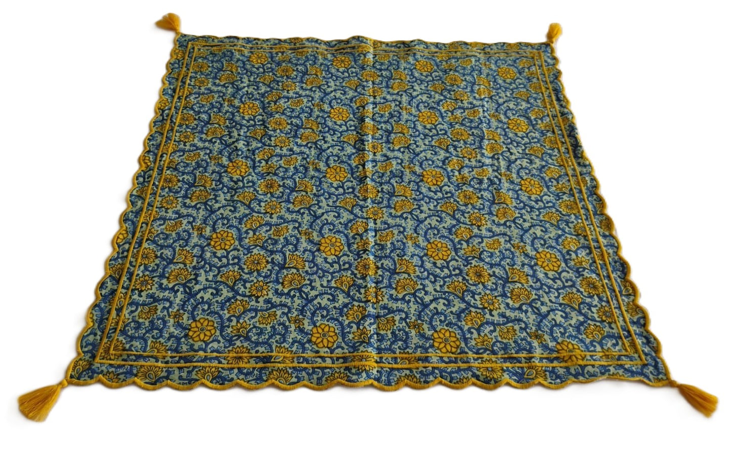 Embroidered Summer Scarf Blue — Kids Accessory | One Size