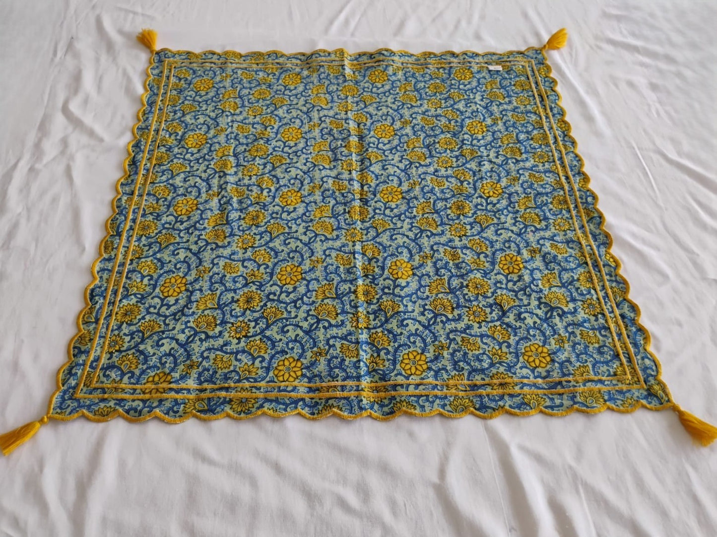 Embroidered Summer Scarf Blue — Kids Accessory | One Size
