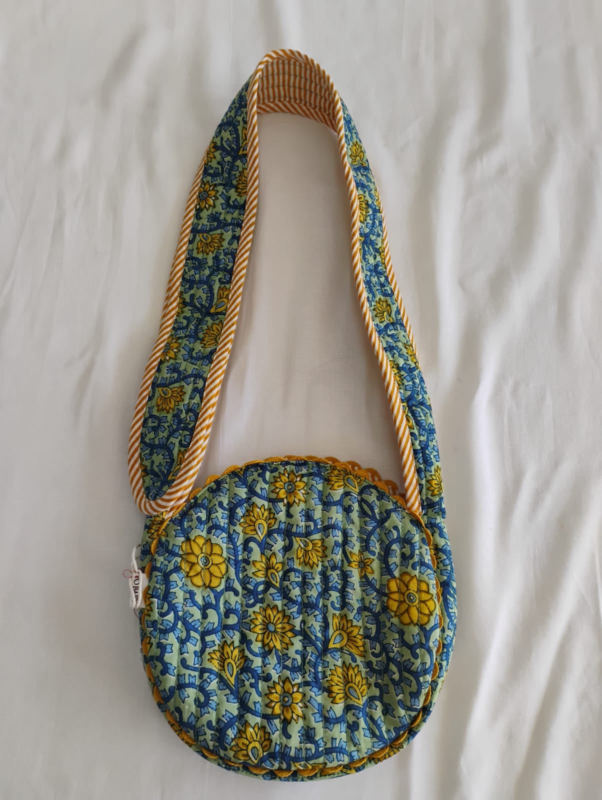 Quilted Round Sling Bag Blue Large — Kids Accessory | One Size