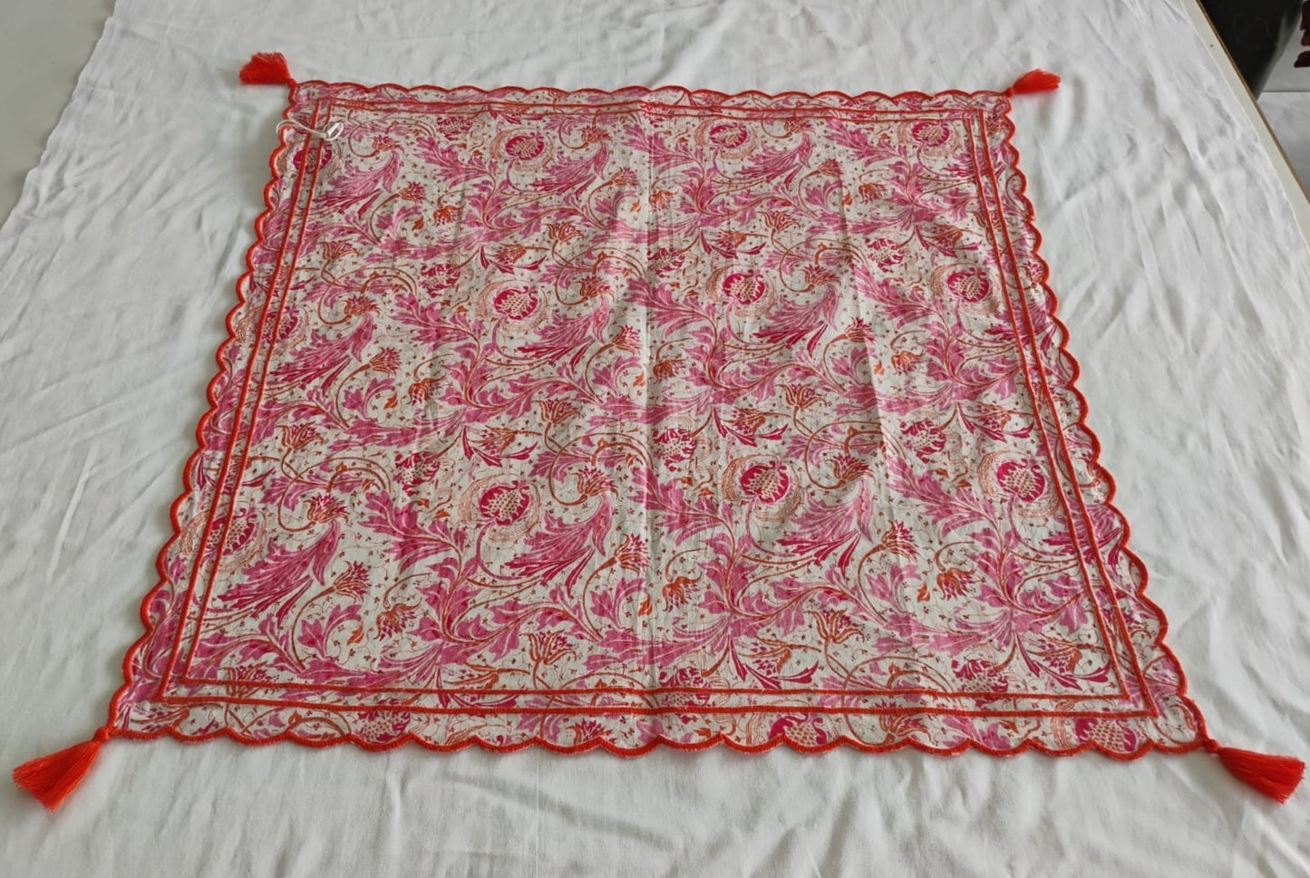 Embroidered Summer  Scarf  : WHITE : One Size