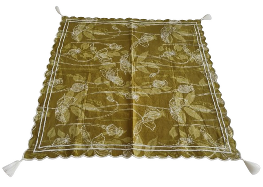 Embroidered Summer Scarf  : GREEN : One Size