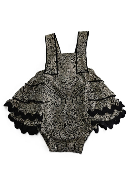 Racerback Romper : Back & White : Infant