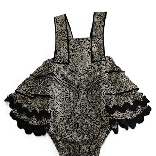 Racerback Romper : Back & White : Infant