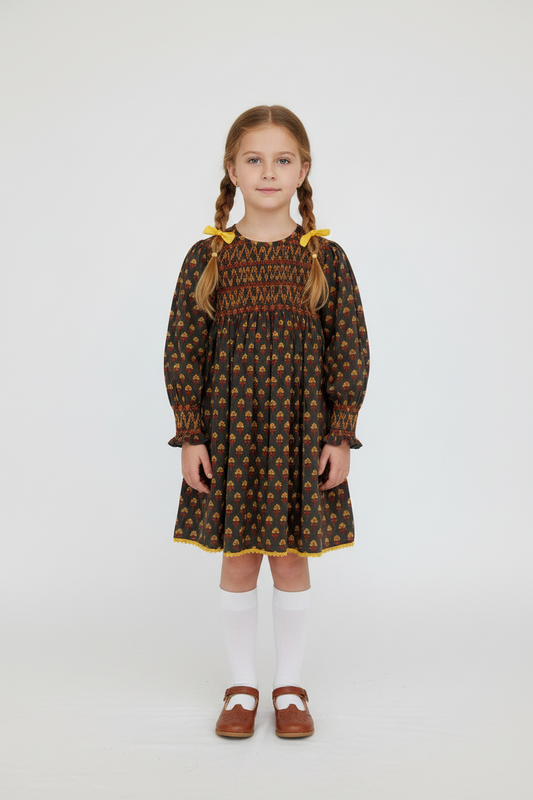 Poppy Smocked Cotton Printed Dress