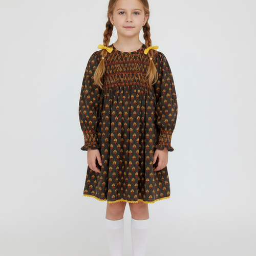 Poppy Smocked Cotton Printed Dress