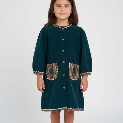 Fjord Corduroy Shift Dress Teal