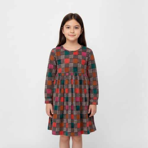 Mosaic Corduroy Shift Dress